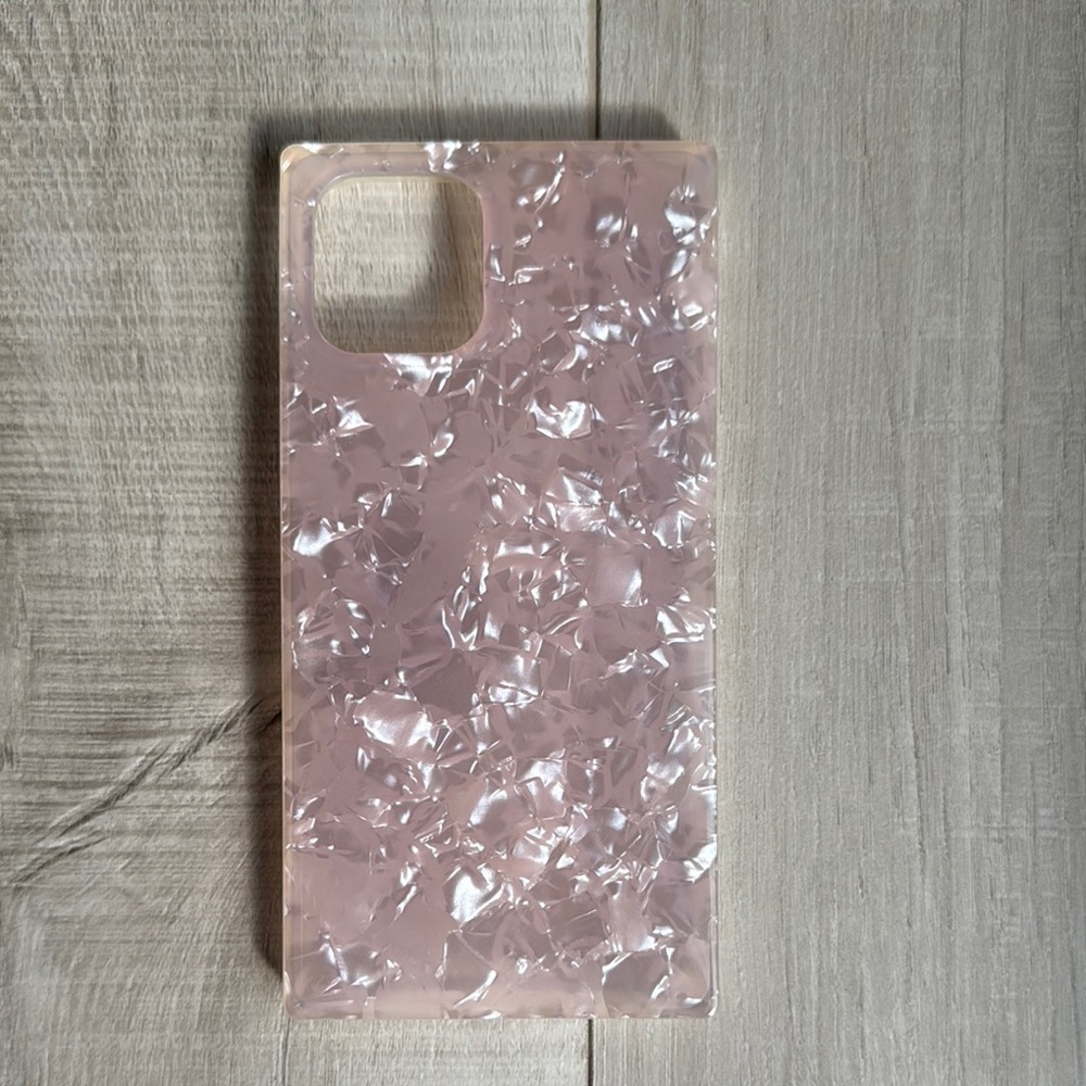 FLAUNT Square Baby Pink Marble iPhone Case